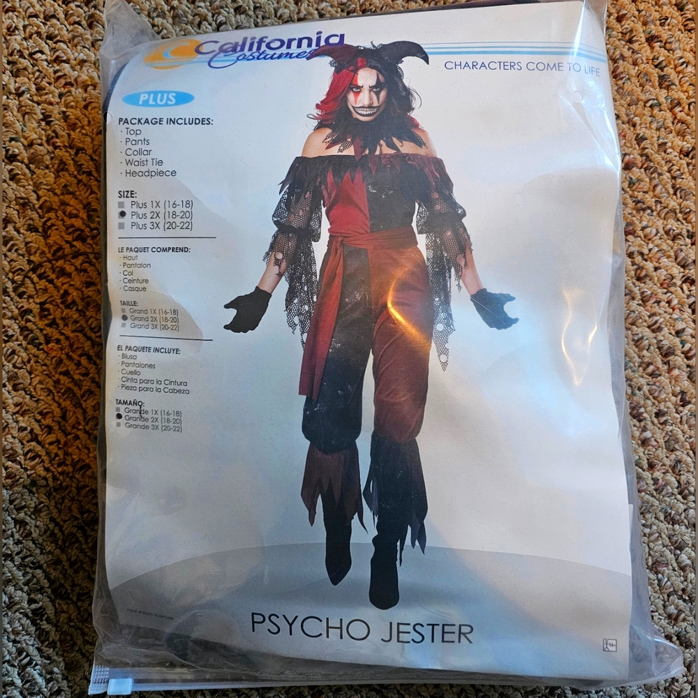 Plus Halloween Costume-Psycho Jester